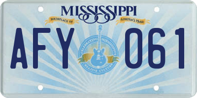MS license plate AFY061
