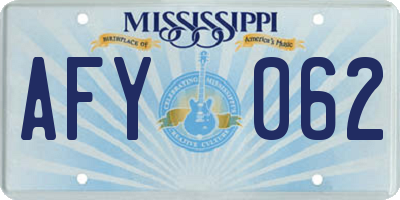 MS license plate AFY062