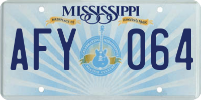 MS license plate AFY064