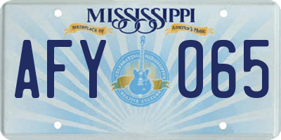 MS license plate AFY065