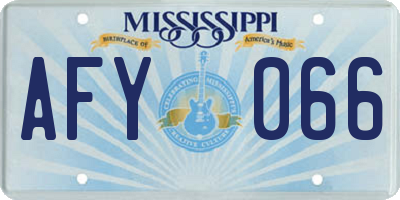 MS license plate AFY066