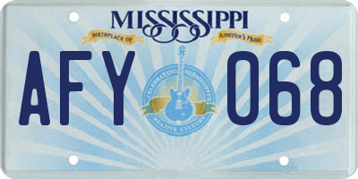 MS license plate AFY068
