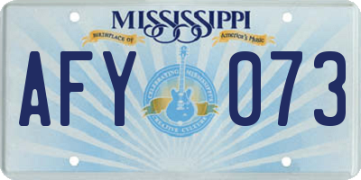 MS license plate AFY073