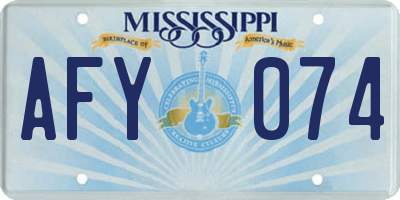 MS license plate AFY074