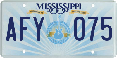 MS license plate AFY075