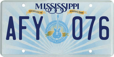 MS license plate AFY076