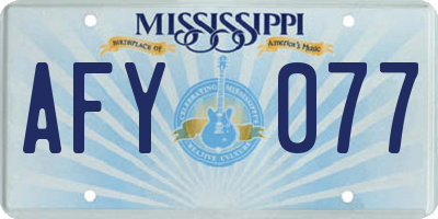 MS license plate AFY077