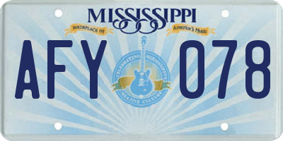 MS license plate AFY078
