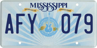 MS license plate AFY079
