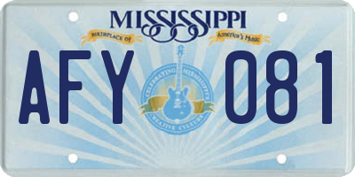 MS license plate AFY081