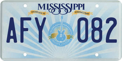 MS license plate AFY082