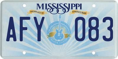 MS license plate AFY083