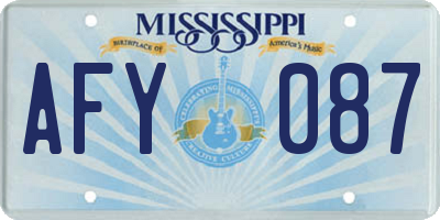 MS license plate AFY087