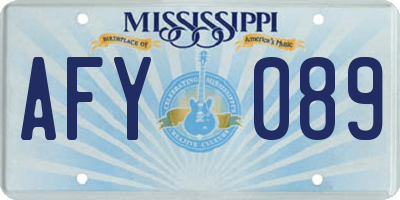 MS license plate AFY089