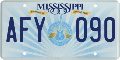 MS license plate AFY090