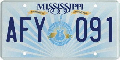 MS license plate AFY091