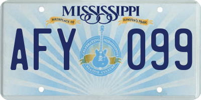 MS license plate AFY099