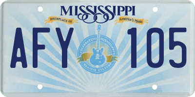 MS license plate AFY105
