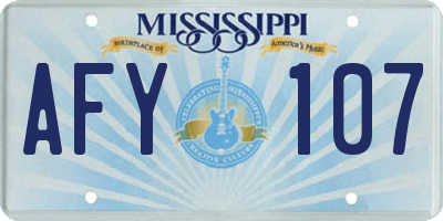 MS license plate AFY107