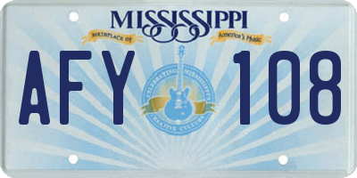 MS license plate AFY108