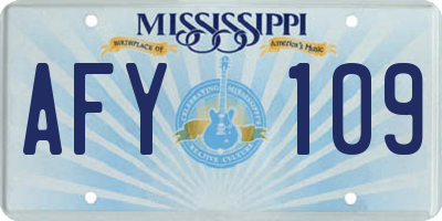 MS license plate AFY109