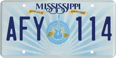 MS license plate AFY114