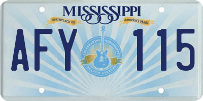 MS license plate AFY115