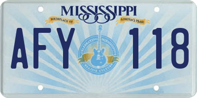 MS license plate AFY118
