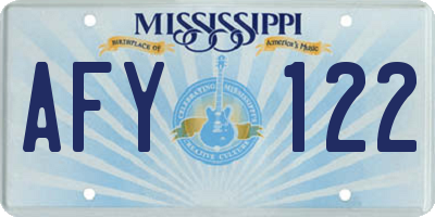 MS license plate AFY122