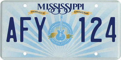 MS license plate AFY124