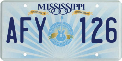 MS license plate AFY126