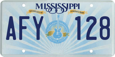 MS license plate AFY128