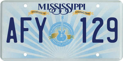 MS license plate AFY129