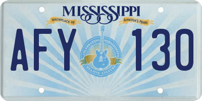 MS license plate AFY130