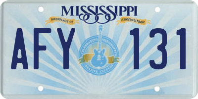 MS license plate AFY131