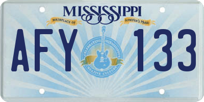 MS license plate AFY133