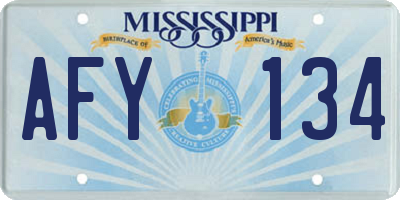 MS license plate AFY134