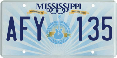 MS license plate AFY135