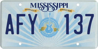 MS license plate AFY137
