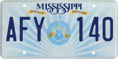 MS license plate AFY140