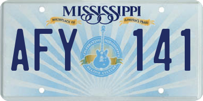 MS license plate AFY141