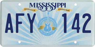 MS license plate AFY142