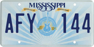 MS license plate AFY144
