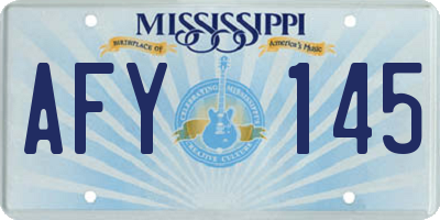 MS license plate AFY145