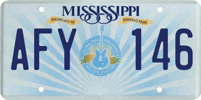 MS license plate AFY146