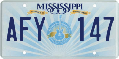 MS license plate AFY147