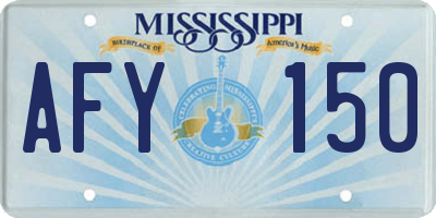 MS license plate AFY150