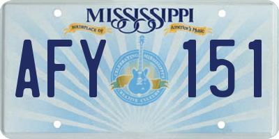 MS license plate AFY151