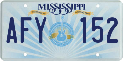 MS license plate AFY152