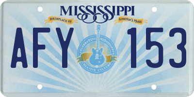 MS license plate AFY153